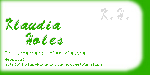 klaudia holes business card
